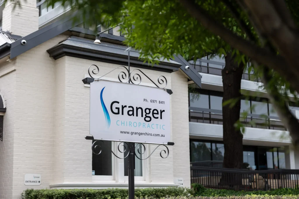 Granger Chiropractic signage outside building, Australia.